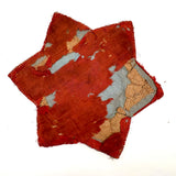 Two Birds on a Basket, Beautiful Antique Iroquois Beadwork Star