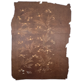 Antique Japanese Katagami Textile Stencil with Cranes, Branches, and Handwritten Notes