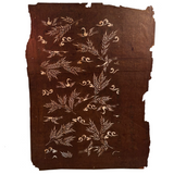 Antique Japanese Katagami Textile Stencil with Cranes, Branches, and Handwritten Notes