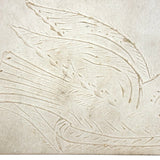 White on White Bird and Butterfly, Unusual Antique Folk Art Raised Cutwork