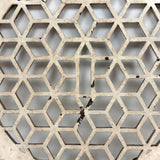 Graphically Satisfying Tumbling Blocks Pattern Glossy White Painted Old Iron Grate