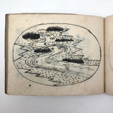 Taisho Period Japanese Manuscript with 58 Sumi Ink Landscapes