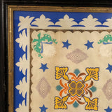 Unusual, Elaborate andf Fine 19th C. Large Cut and Woven Paper Composition in Period Frame