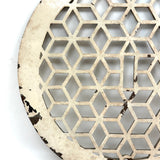 Graphically Satisfying Tumbling Blocks Pattern Glossy White Painted Old Iron Grate