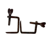 Last of the Heart Quilting Clamps, 19th Century Hand-forged, SOLD INDIVIDUALLY