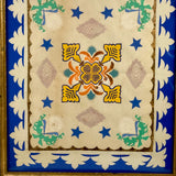 Unusual, Elaborate andf Fine 19th C. Large Cut and Woven Paper Composition in Period Frame