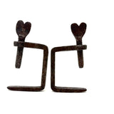 Last of the Heart Quilting Clamps, 19th Century Hand-forged, SOLD INDIVIDUALLY