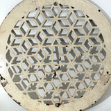 Graphically Satisfying Tumbling Blocks Pattern Glossy White Painted Old Iron Grate