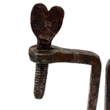 Last of the Heart Quilting Clamps, 19th Century Hand-forged, SOLD INDIVIDUALLY