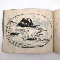 Taisho Period Japanese Manuscript with 58 Sumi Ink Landscapes