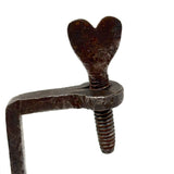 Last of the Heart Quilting Clamps, 19th Century Hand-forged, SOLD INDIVIDUALLY