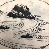 Taisho Period Japanese Manuscript with 58 Sumi Ink Landscapes