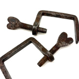 Last of the Heart Quilting Clamps, 19th Century Hand-forged, SOLD INDIVIDUALLY