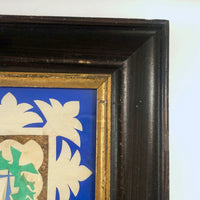 Unusual, Elaborate andf Fine 19th C. Large Cut and Woven Paper Composition in Period Frame