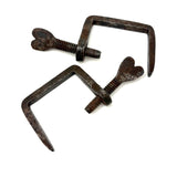 Last of the Heart Quilting Clamps, 19th Century Hand-forged, SOLD INDIVIDUALLY