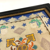 Unusual, Elaborate andf Fine 19th C. Large Cut and Woven Paper Composition in Period Frame