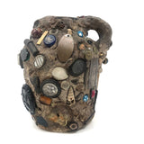 Memory Ware Jug with  Pair of Tintype Portraits, c. Early 20th century