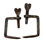 Last of the Heart Quilting Clamps, 19th Century Hand-forged, SOLD INDIVIDUALLY