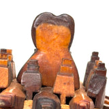 Especially Intricate Earlier 20th Century Three Tone Folk Art Whimsy Rattle with Heart Finial