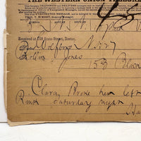 Clara Broke Her Left Leg at the Rink Saturday Night, 1884 Western Union Telegram