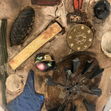 Memory Ware Jug with  Pair of Tintype Portraits, c. Early 20th century