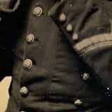Handsome Civil War Military Flute Player in Uniform, Scarce and Striking Antique Tintype