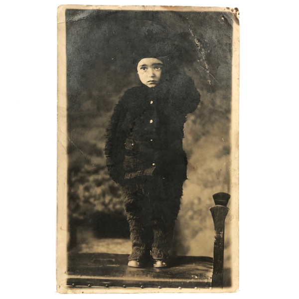 Ernest Dudirian, Four Years Old, in Furry Outfit, Old RPPC