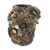 Memory Ware Jug with  Pair of Tintype Portraits, c. Early 20th century