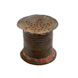 Late 18th/Early 19th Century Tin Pounce Pot with Star Shaped Holes and Traces of Red Paint