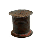 Late 18th/Early 19th Century Tin Pounce Pot with Star Shaped Holes and Traces of Red Paint