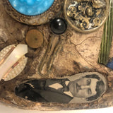 Memory Ware Jug with  Pair of Tintype Portraits, c. Early 20th century