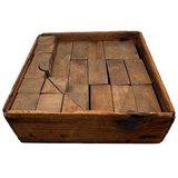 SOLD Beautiful, Large 19th Century Handmade Wooden Blocks Set in Original Crate