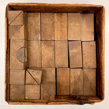 SOLD Beautiful, Large 19th Century Handmade Wooden Blocks Set in Original Crate