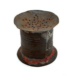 Late 18th/Early 19th Century Tin Pounce Pot with Star Shaped Holes and Traces of Red Paint