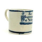 SOLD For Improvement at School, Perfectly Imperfect C. 1820s Pearlware Child's Merit Mug