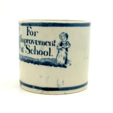 SOLD For Improvement at School, Perfectly Imperfect C. 1820s Pearlware Child's Merit Mug