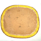 c. 1840s American Wallpaper Band Box with Decoupage in Glorious Yellow and Blue