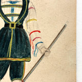 Miss Taylor as Jose Speckhaber Wearing Rainbow Ribbons, Charles Schoettel Attributed c. 1840s Watercolor Portrait