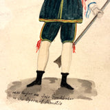 Miss Taylor as Jose Speckhaber Wearing Rainbow Ribbons, Charles Schoettel Attributed c. 1840s Watercolor Portrait