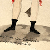 Miss Taylor as Jose Speckhaber Wearing Rainbow Ribbons, Charles Schoettel Attributed c. 1840s Watercolor Portrait