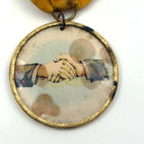 1920 Hebron NH Entertainment Committee Badge with Shaking Hands