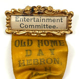 1920 Hebron NH Entertainment Committee Badge with Shaking Hands