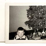 Beaming Boy with Christmas Tree, Lionel Train, Diversely Populated Putz Village