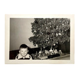Beaming Boy with Christmas Tree, Lionel Train, Diversely Populated Putz Village