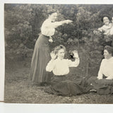 In Advance of an Inked Spider, Early 20th Century Fun-Making Paper Print Snapshot