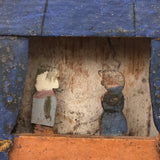 Wonderful Little Folk Art Stage With Two Moving Figures