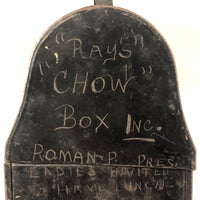 Ray's Funny "Chow Box", c. 1930s-40s with Lunch Related Jokes Scratched In All Over