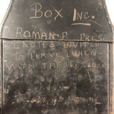Ray's Funny "Chow Box", c. 1930s-40s with Lunch Related Jokes Scratched In All Over
