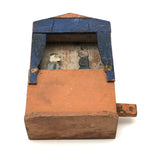 Wonderful Little Folk Art Stage With Two Moving Figures