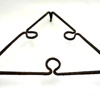 Lyrical, Light on its Feet c. Early 19th C. Hand-forged Iron Triangular Trivet